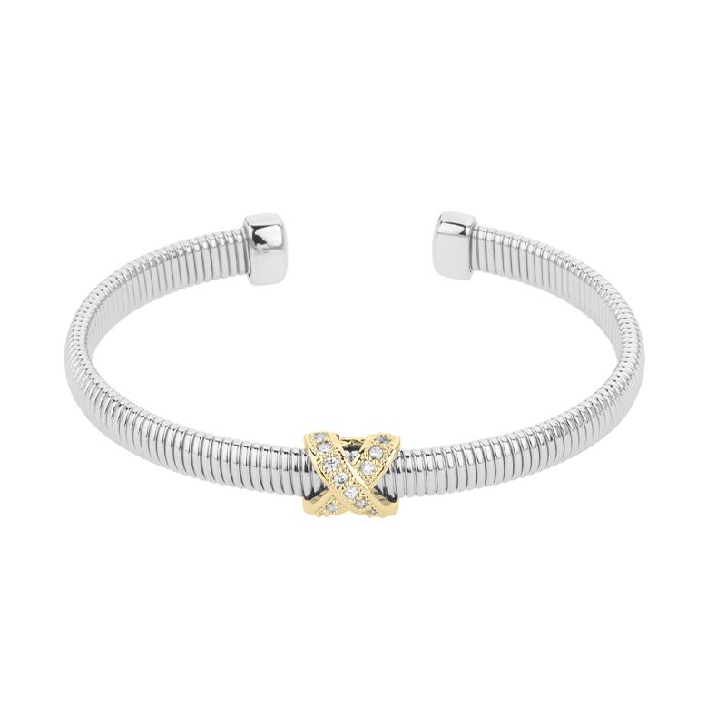 Barbieri Bracciale Metallo Tubogas e Zirconi