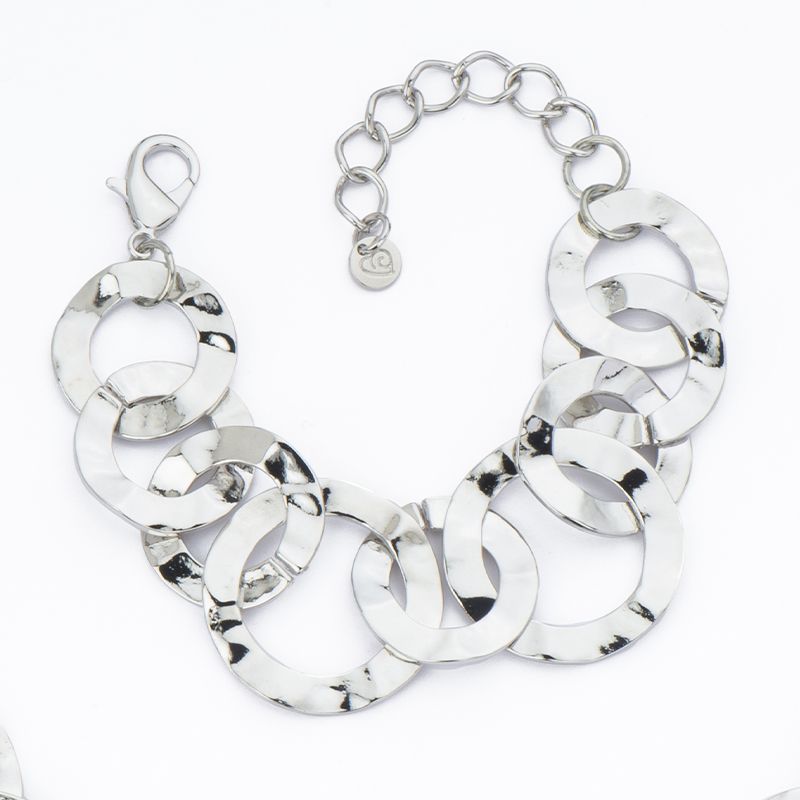 Barbieri Bracciale Anelli Martellati Metallo