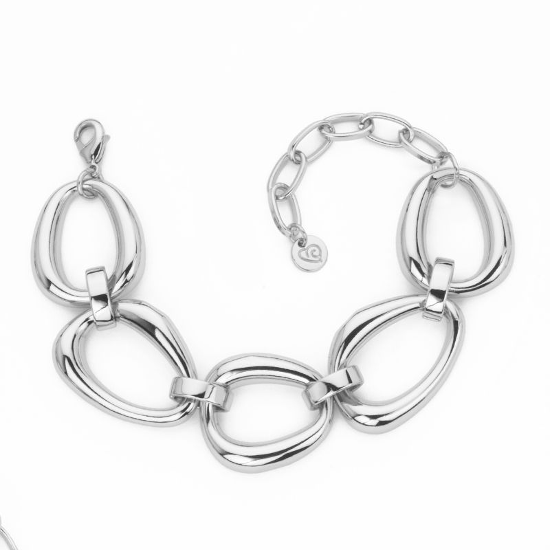 Barbieri Bracciale Anelli Ovali Bombati Metallo