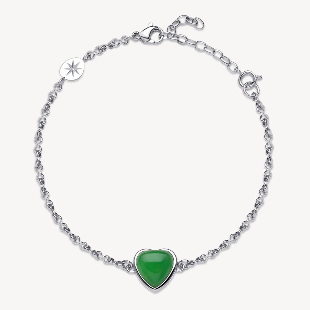 Brosway Bracciale Acciaio Cuore Giada Verde