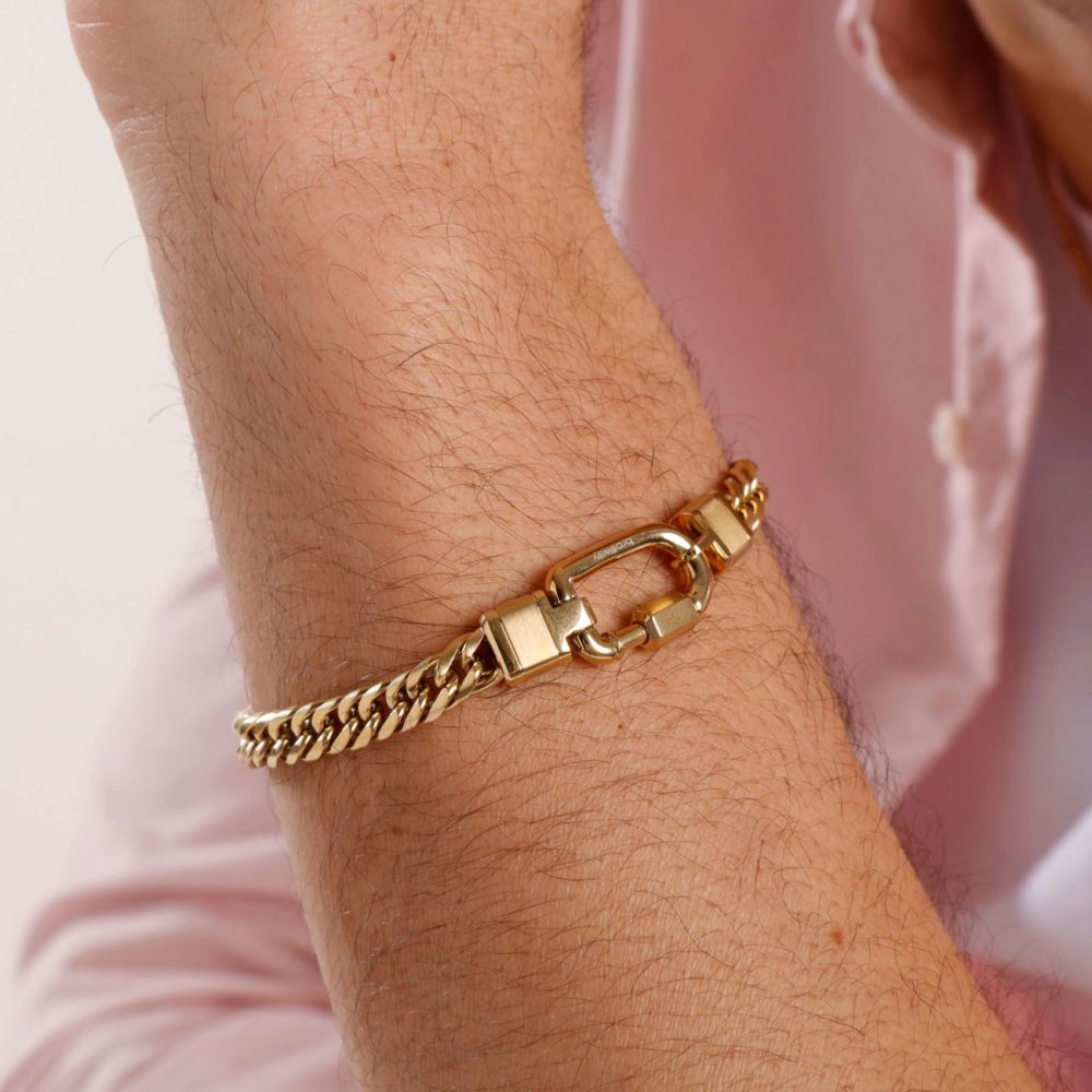 Brosway Bracciale Uomo Grumette Serrata Acciaio Gold Naxos-L 21.5 CM