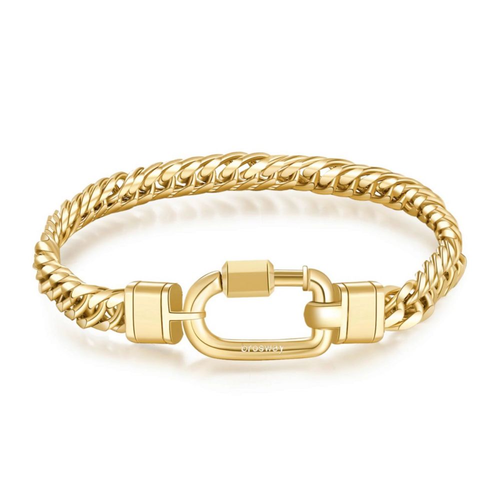 Brosway Bracciale Uomo Grumette Serrata Acciaio Gold Naxos-M 19.5 CM