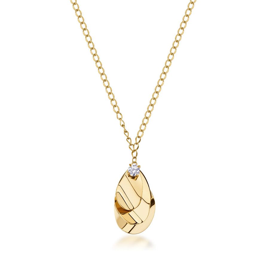 Brosway Collana Acciaio Gold Pendente e Cristallo Bloom
