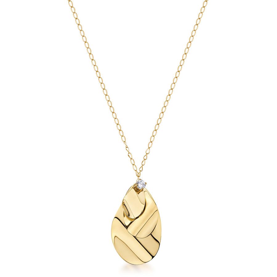 Brosway Collana Lunga Acciaio Gold Pendente e Cristallo Bloom