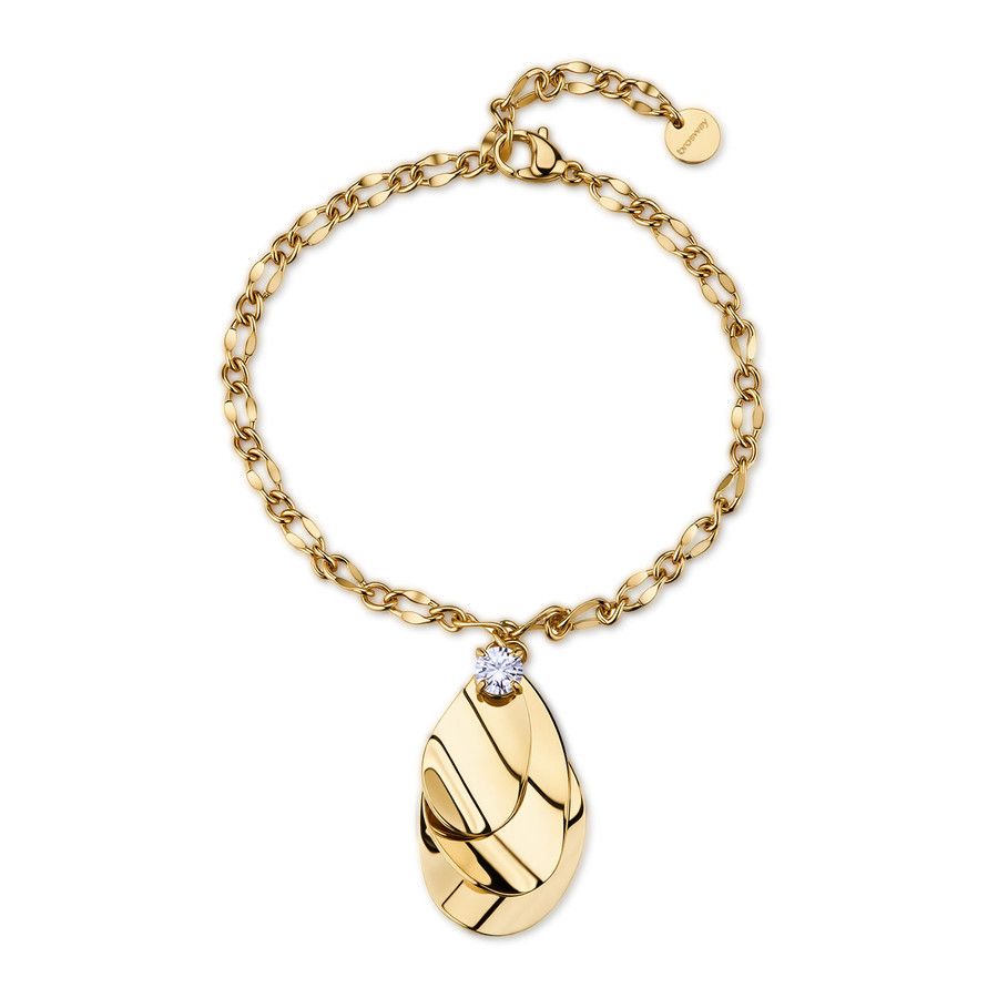 Brosway Bracciale Acciaio Gold Pendente e Cristallo Bloom