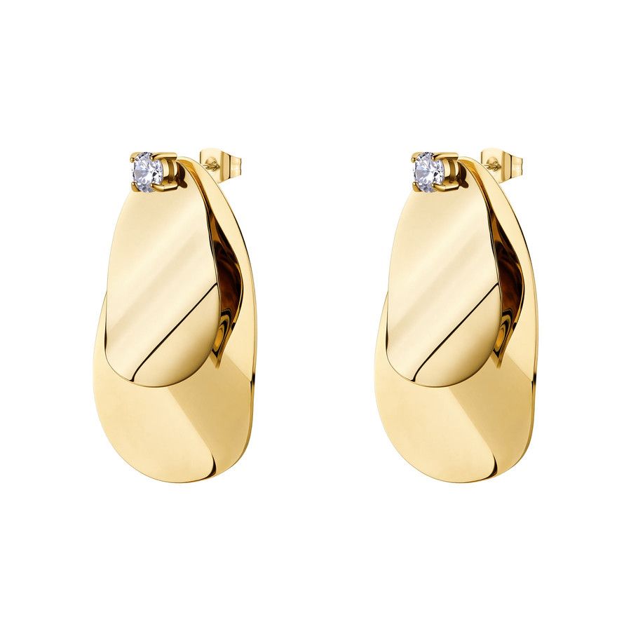 Brosway Orecchini Acciaio Gold con Cristallo Bloom