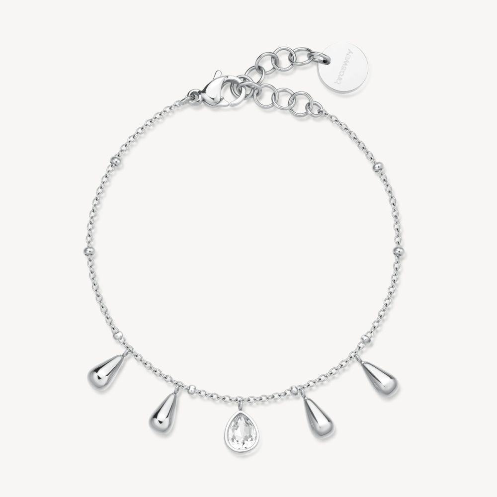 Brosway Bracciale Acciaio 4 Goccie e Cristallo Perfect