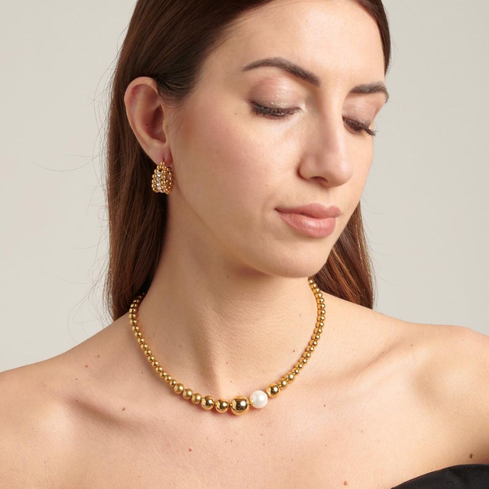 Brosway Collana Acciaio Gold con Perla di Conchiglia Perfect