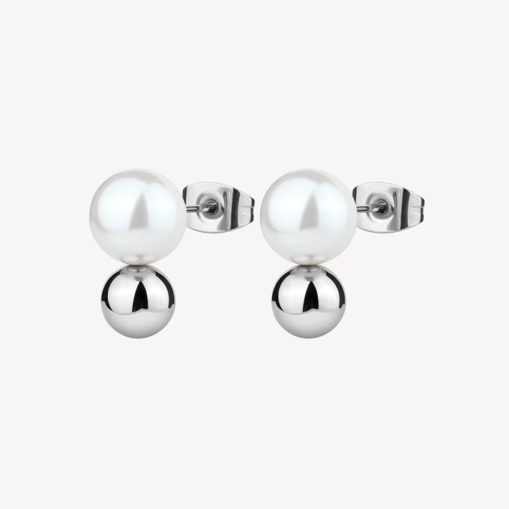 Brosway Orecchini Lobo Acciaio e Perle Perfect