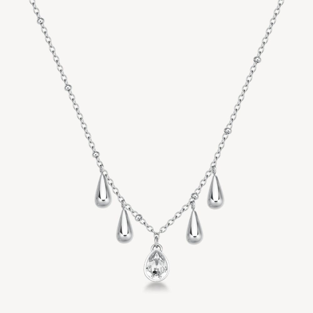 Brosway Collana Acciaio 4 Goccie e Cristallo Perfect