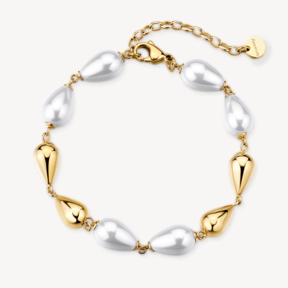 Brosway Bracciale Acciaio Gold Perle e Goccie Perfect