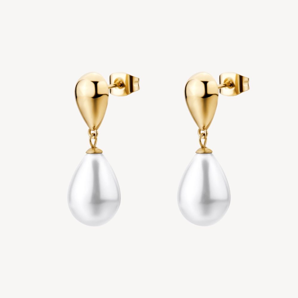 Brosway Orecchini Acciaio Gold Perla e Goccia Perfect
