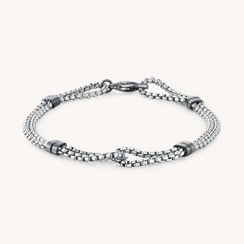 Brosway Bracciale Acciaio e Pvd Rutenio Poseidon