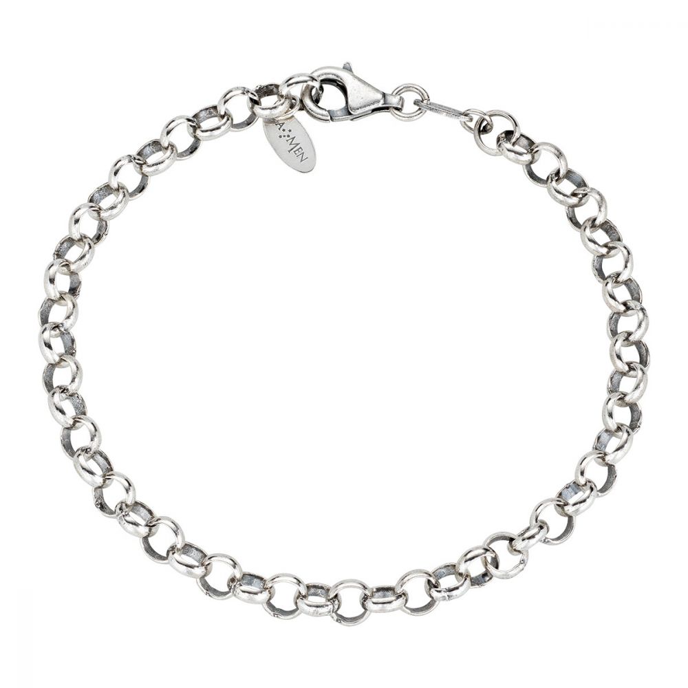 Amen Bracciale Donna Argento Brunito Per Charm