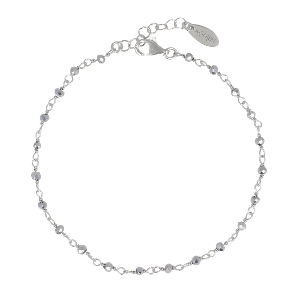 Amen Bracciale Argento con Cristalli Grigi