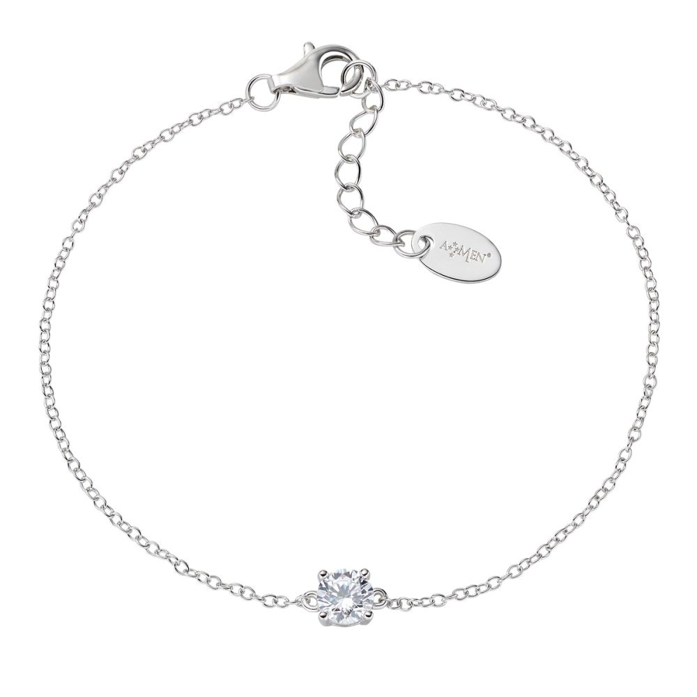 Amen Bracciale Argento Zircone Bianco