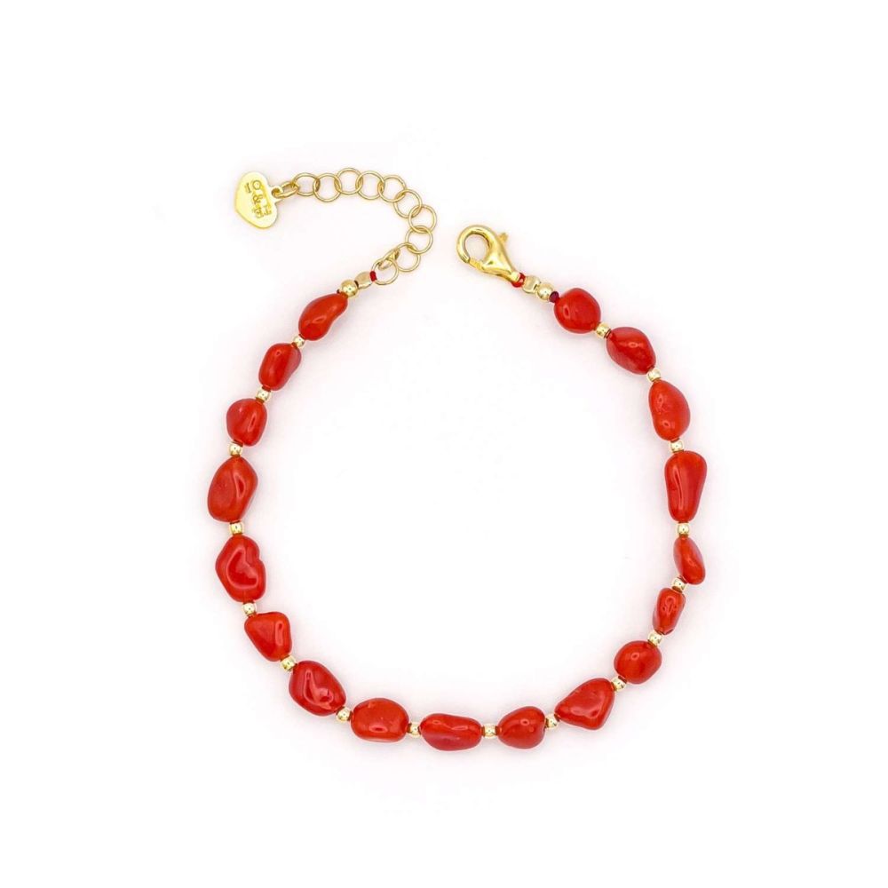 Io & Te Bracciale Argento Dorato con Corallo