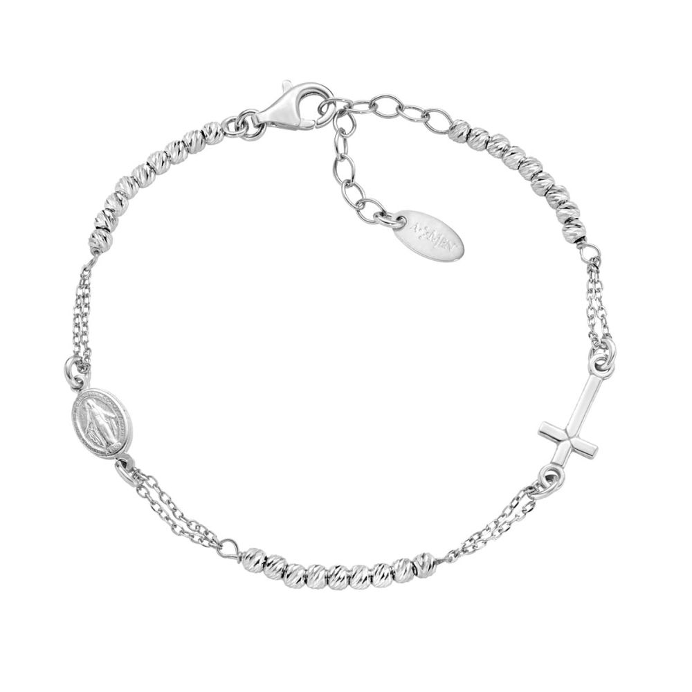Amen Rosario Argento con Sfere Diamantate
