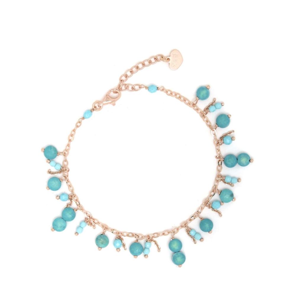 Io & Te Bracciale Argento Rosato e Turchese