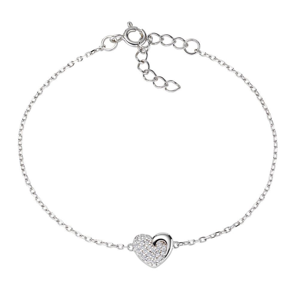 Amen Bracciale Argento Cuore Zirconato