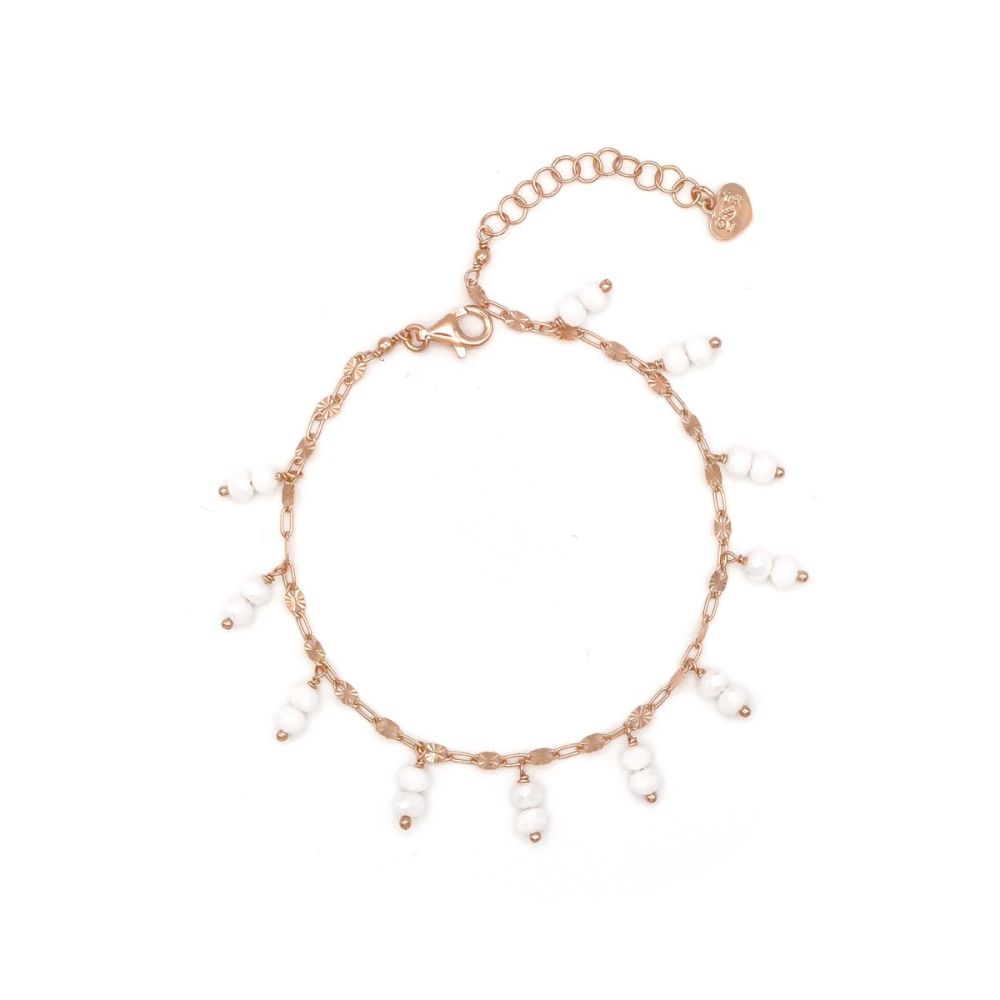 Io & Te Bracciale Argento Rosato Cristalli Bianchi