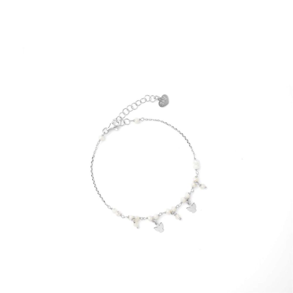 Io & Te Bracciale Argento Cristalli Bianchi e Angeli