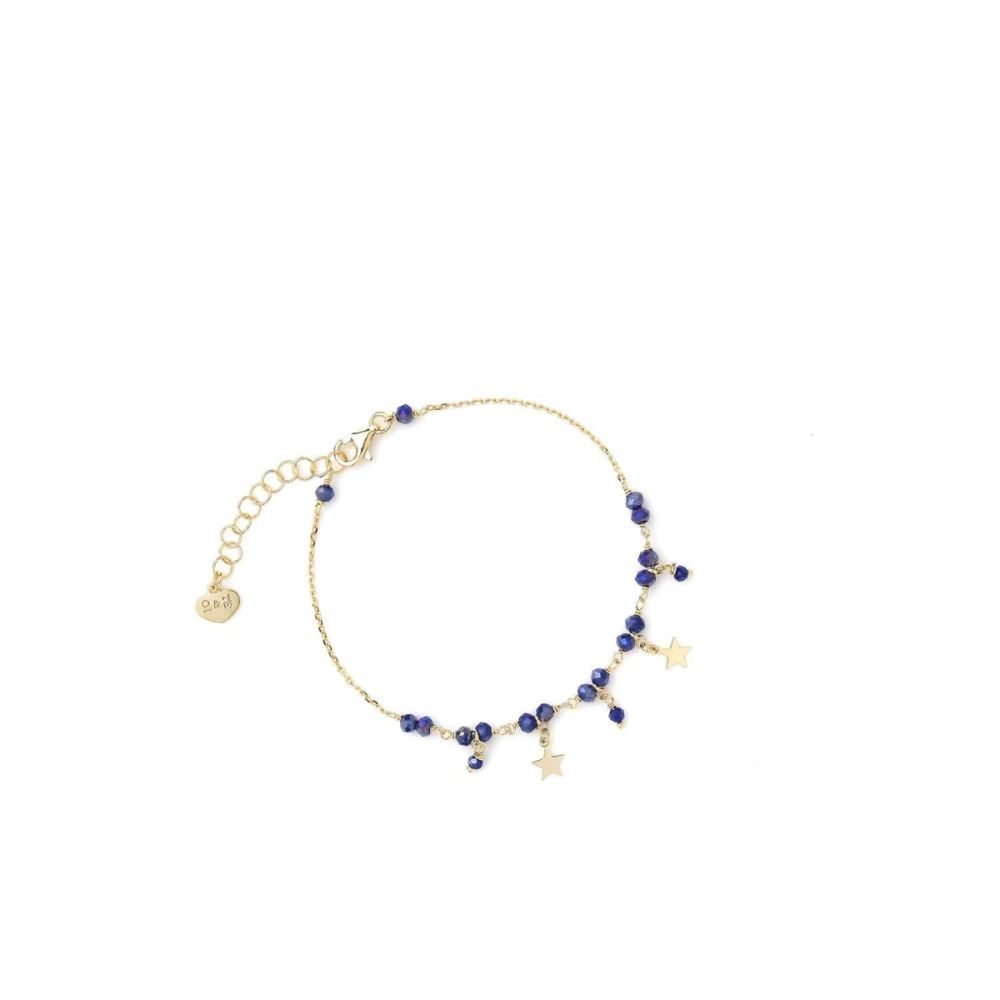 Io & Te Bracciale Argento Dorato Cristalli Blu e Stelle