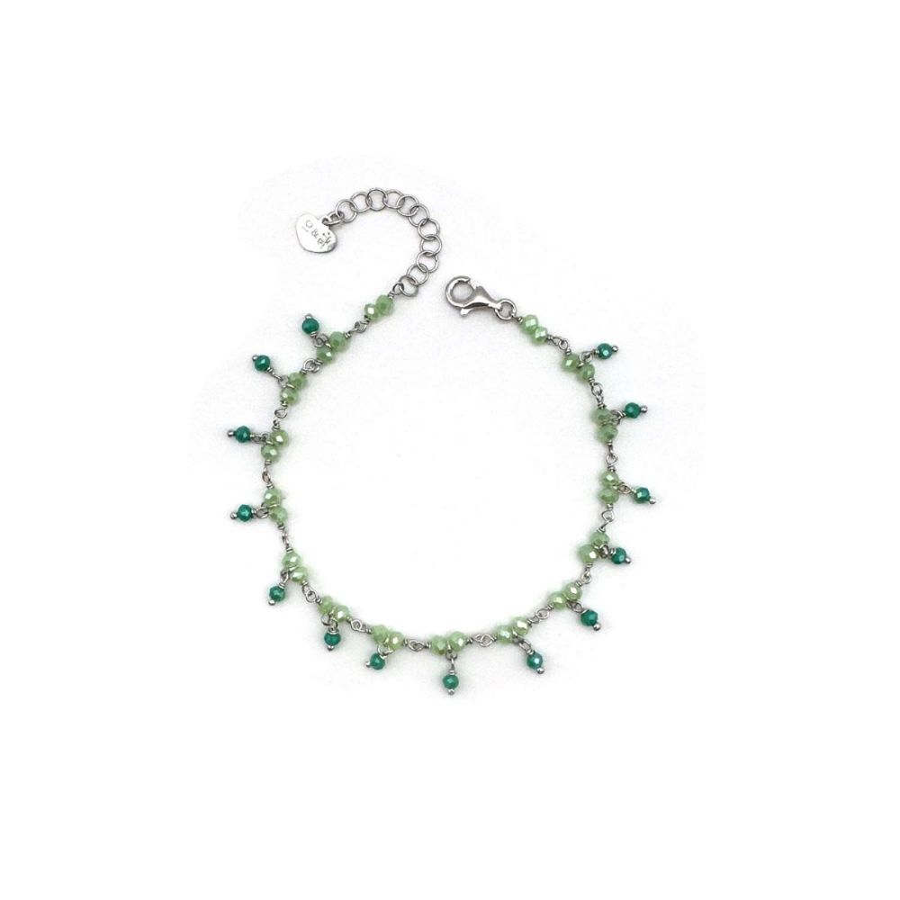  Io & Te Bracciale Argento Cristalli Verdi