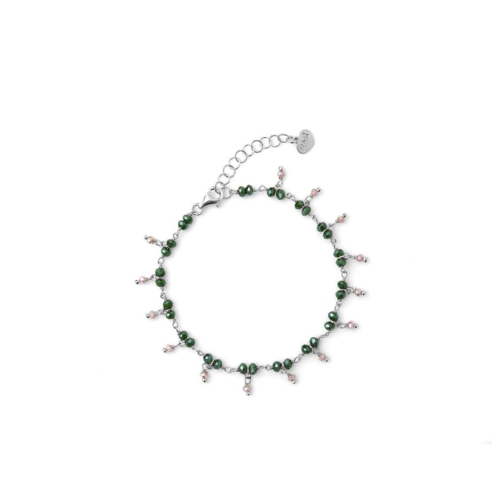 Io & Te Bracciale Argento con Cristalli Verdi e Rosa