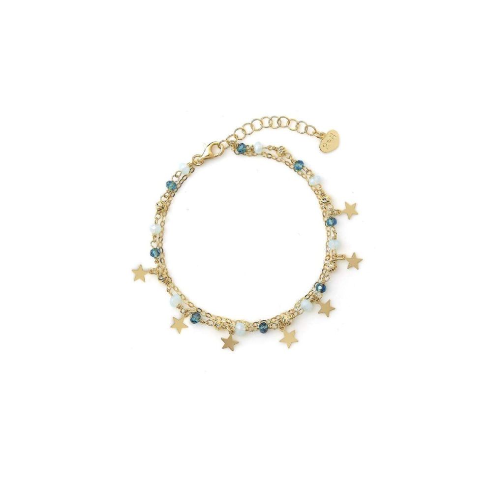 Io & Te Bracciale Argento Dorato Stelle e Cristalli