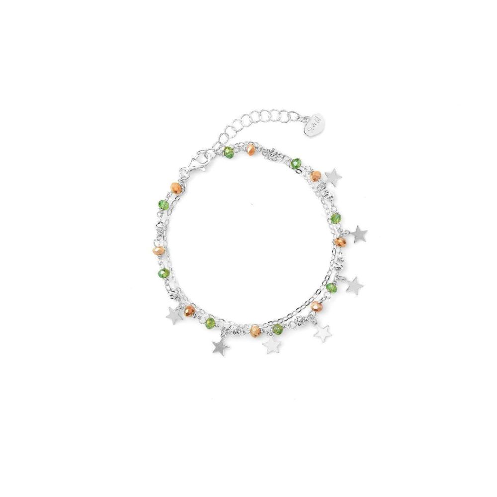 Io & Te Bracciale 2 Fili Argento Cristalli Sabbia e Stelle