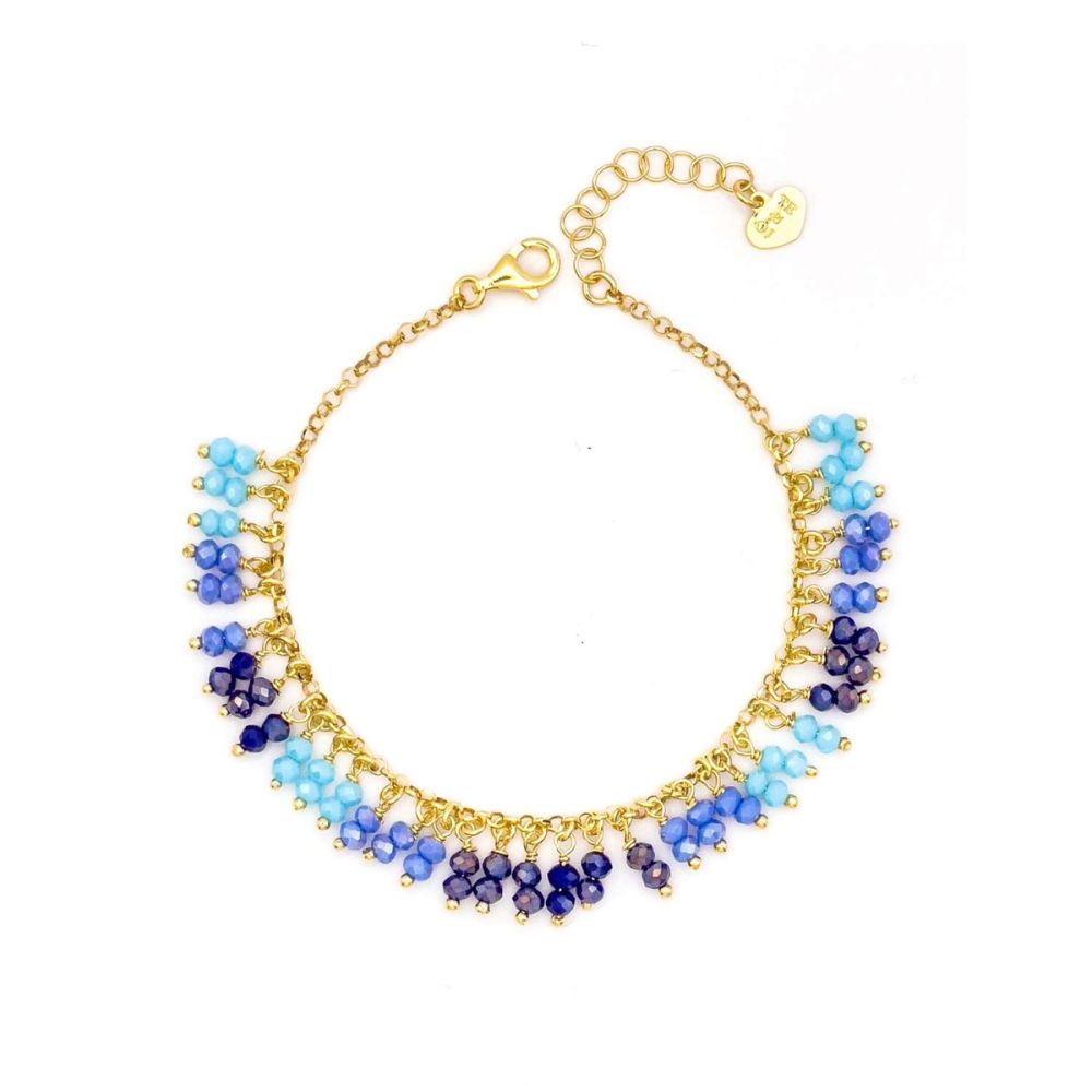Io & Te Bracciale Argento Dorato Cristalli Multicolor