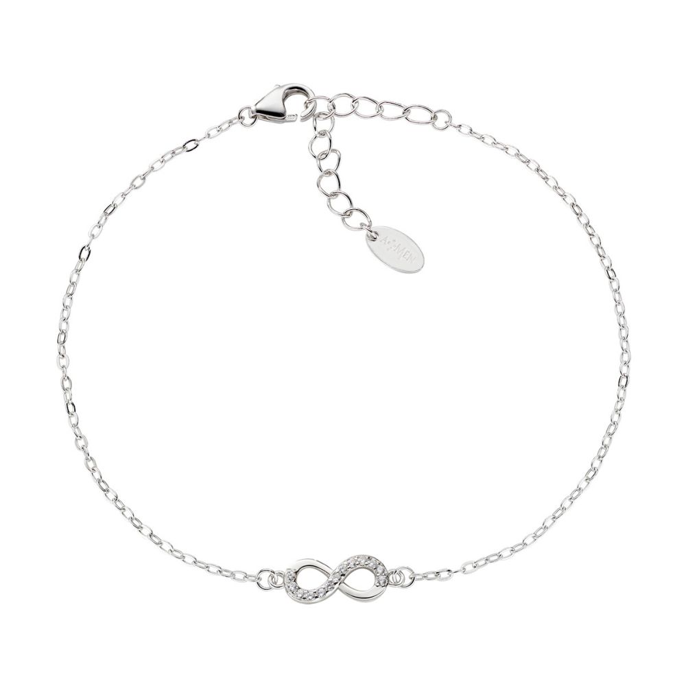 Amen Bracciale Argento Infinito Zirconato