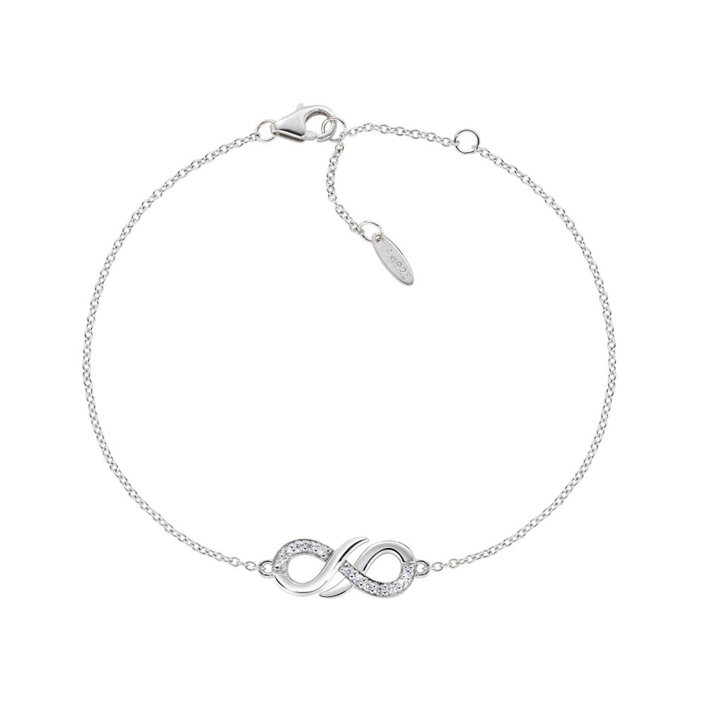 Amen Bracciale Argento Infinito con Zirconi
