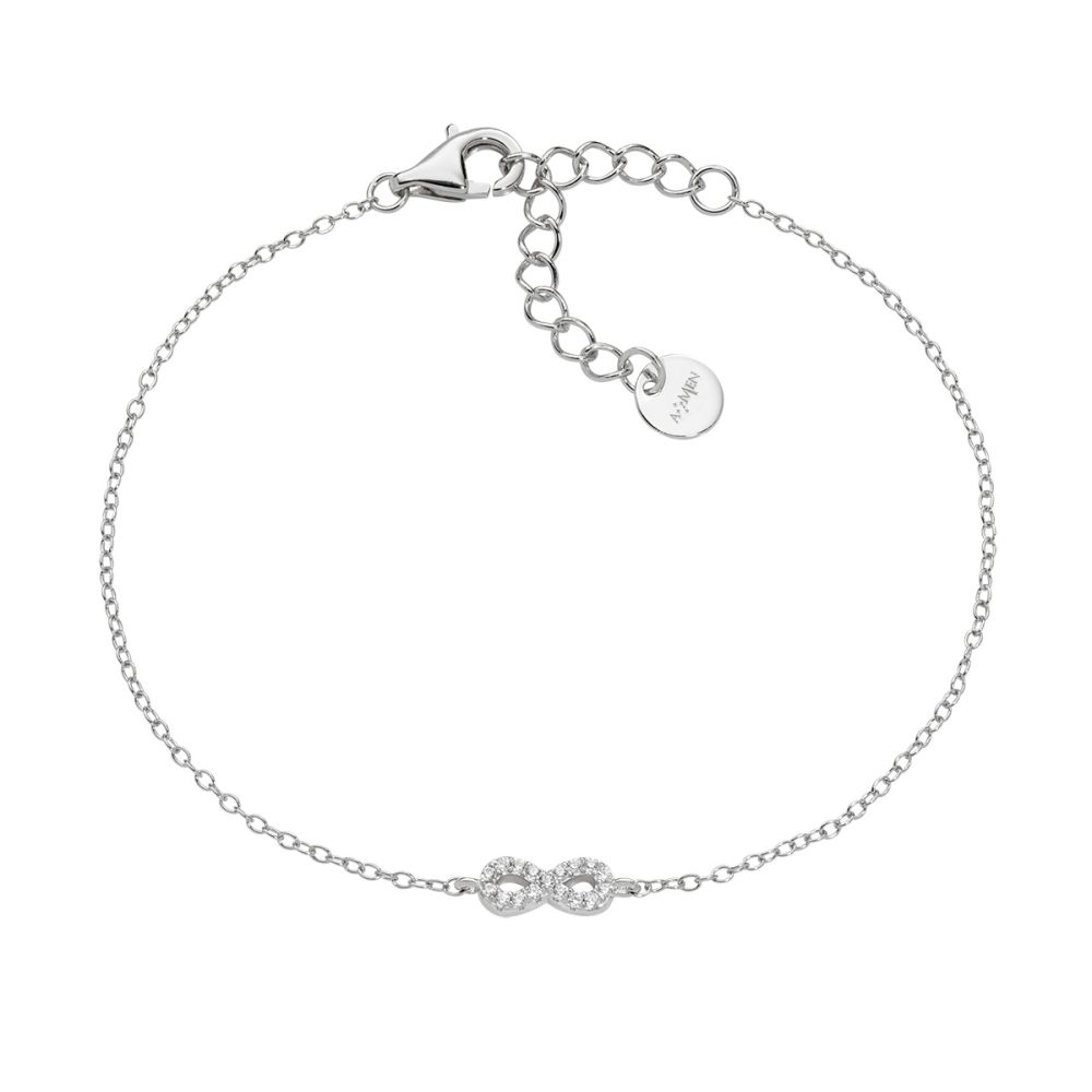 Amen Bracciale Argento Infinito Zirconato
