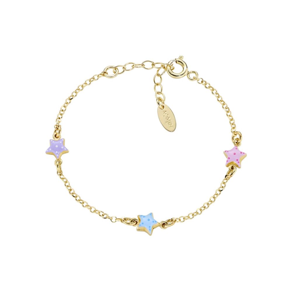Amen Bracciale Argento Dorato Smalto Multicolor