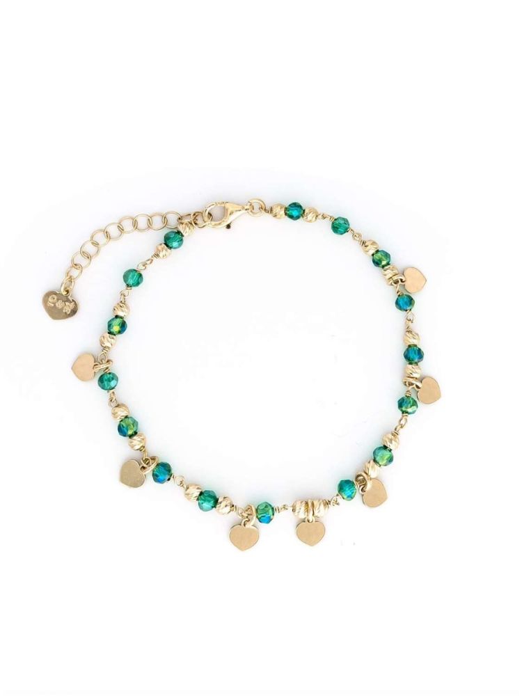  Io & Te Bracciale Argento Rosè Cristalli Verdi