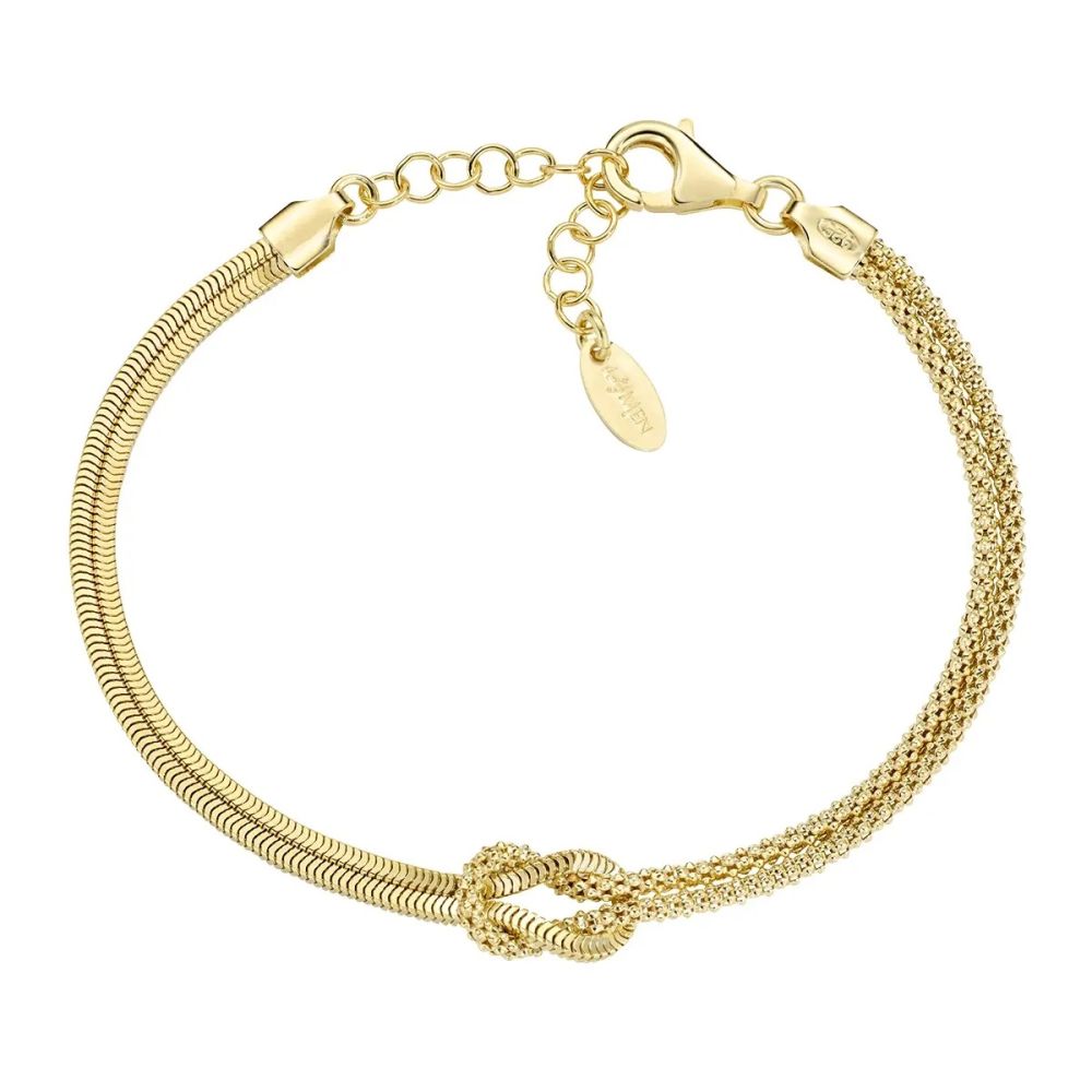 Amen Bracciale Argento Gold Nodo D'amore