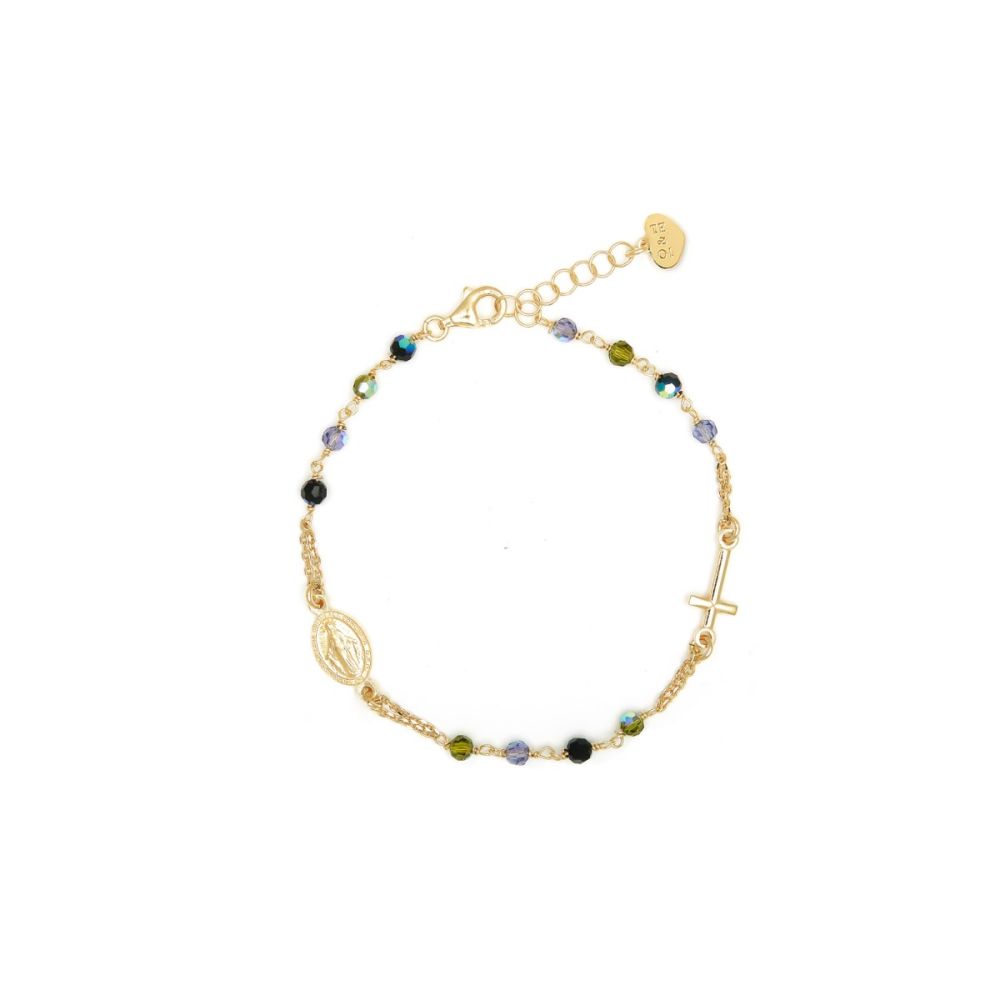 Io & Te Rosario Argento Gold Cristalli Multicolor