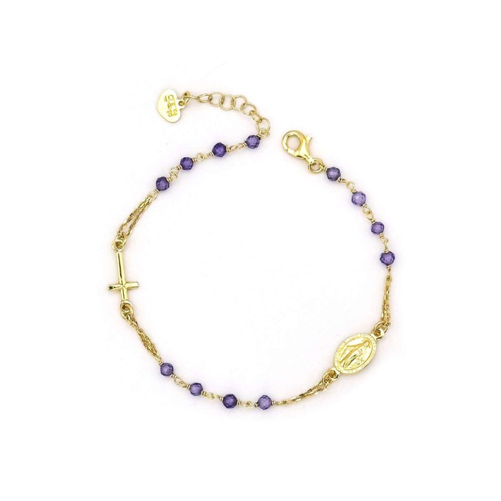  Io & Te Bracciale Argento Gold Zirconi Viola