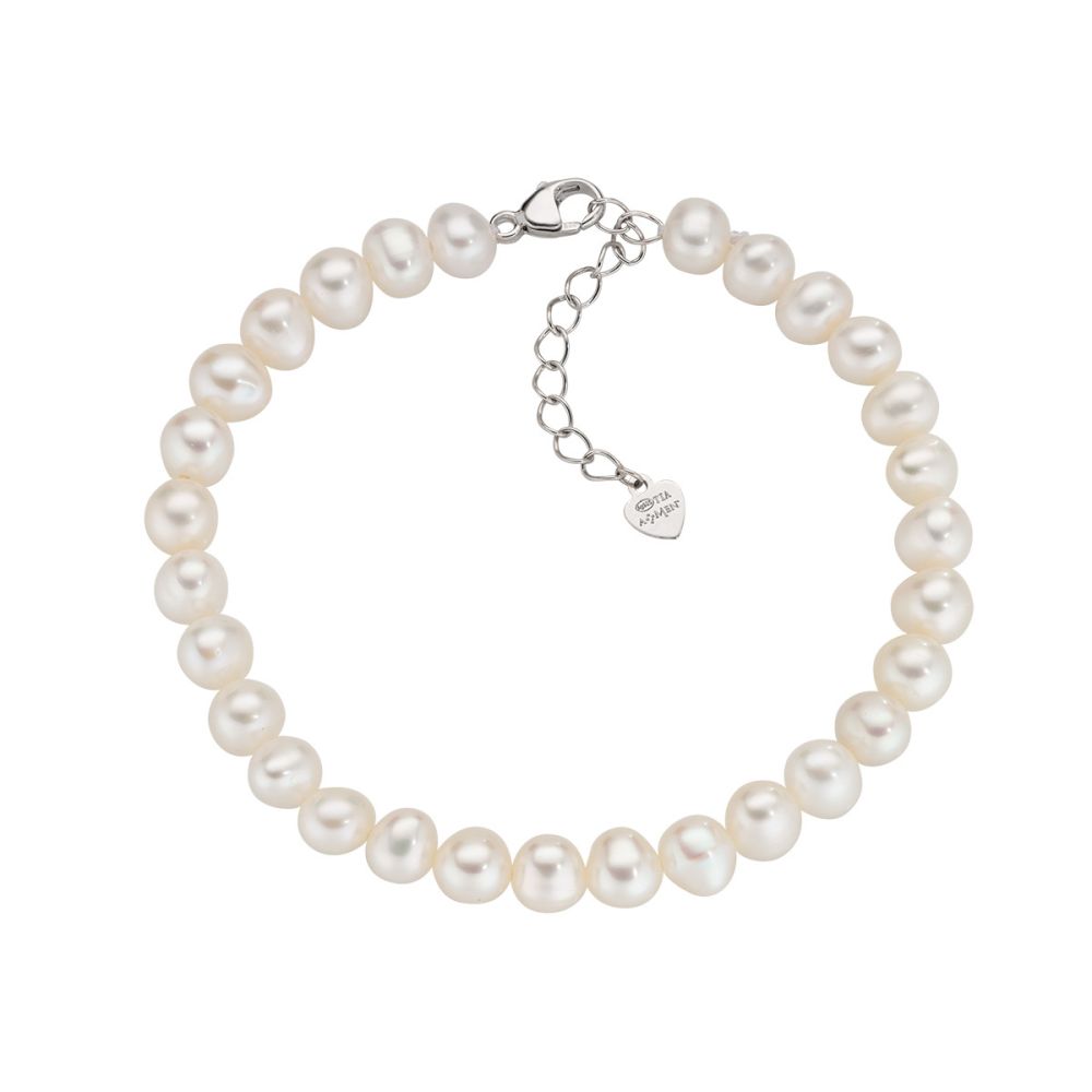 Amen Bracciale Argento e Perle 6 mm