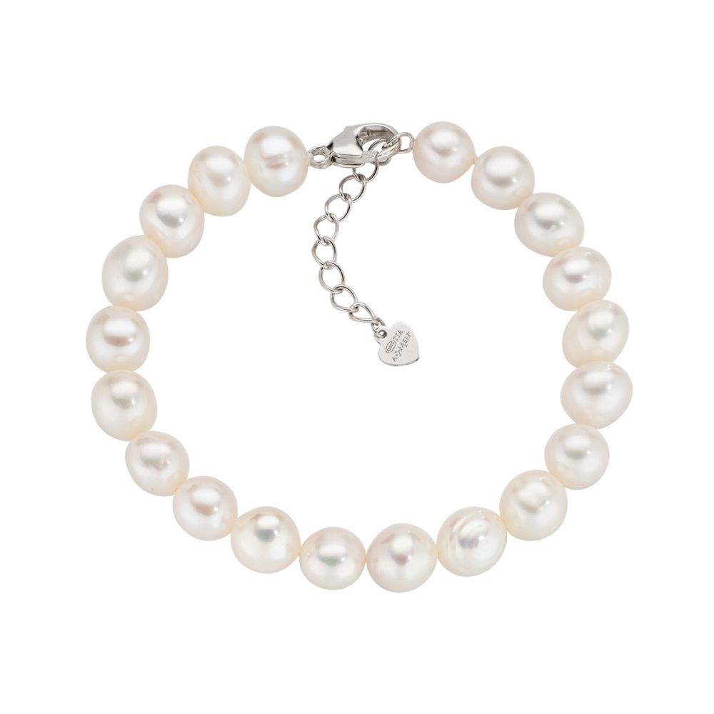 Amen Bracciale Argento e Perle 8 mm