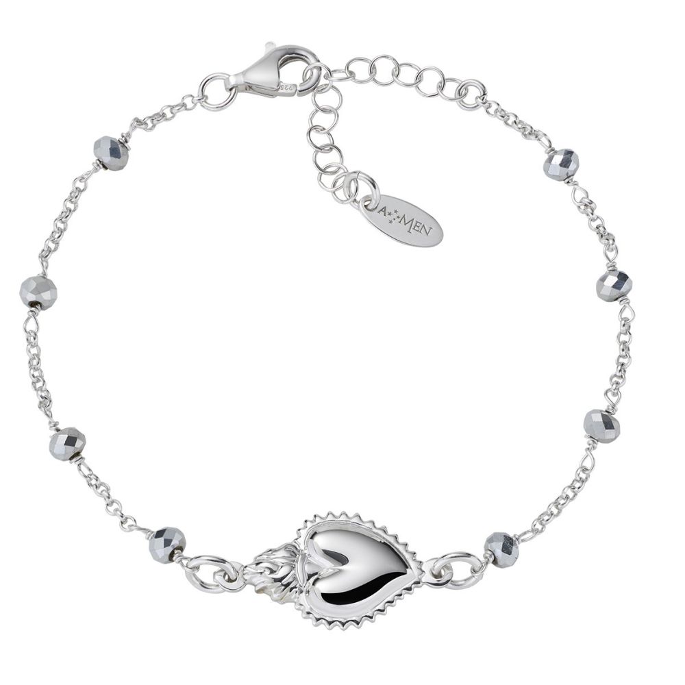 Amen Bracciale Argento Cuore Sacro