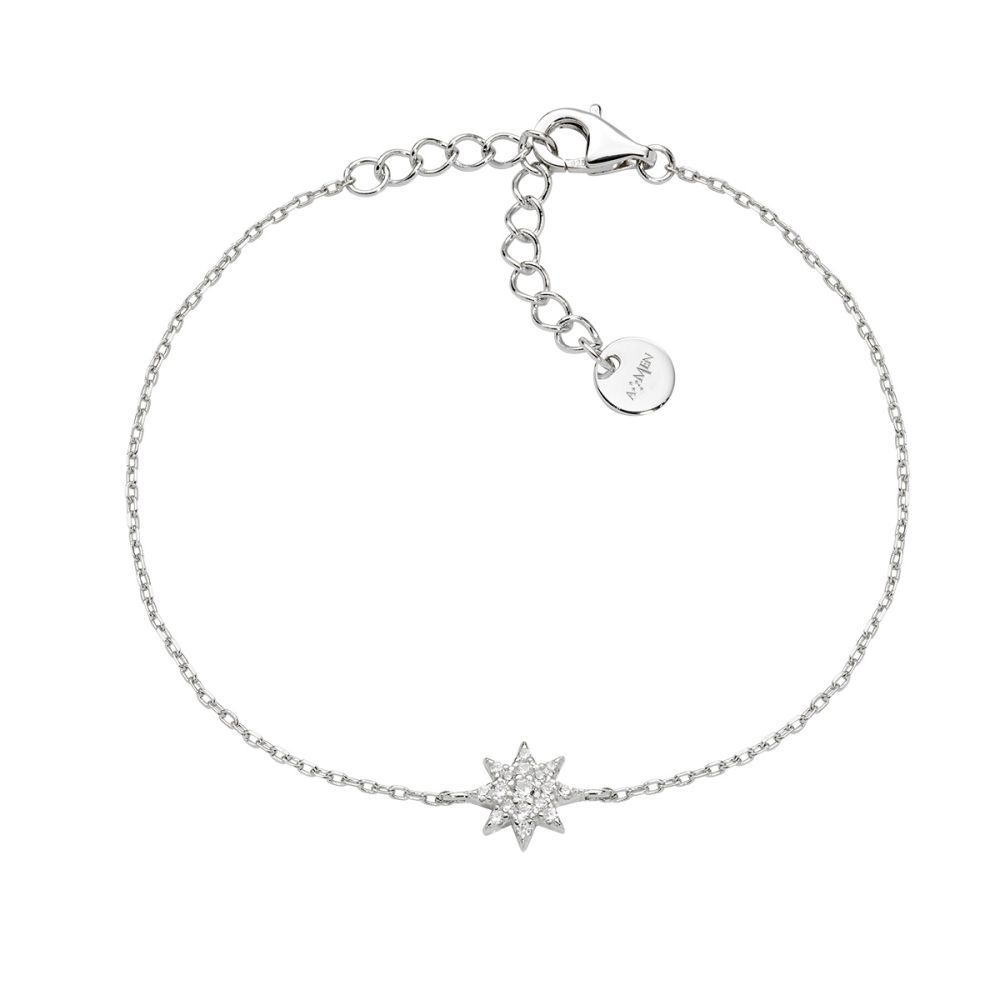 Amen Bracciale Argento Stella Zirconata