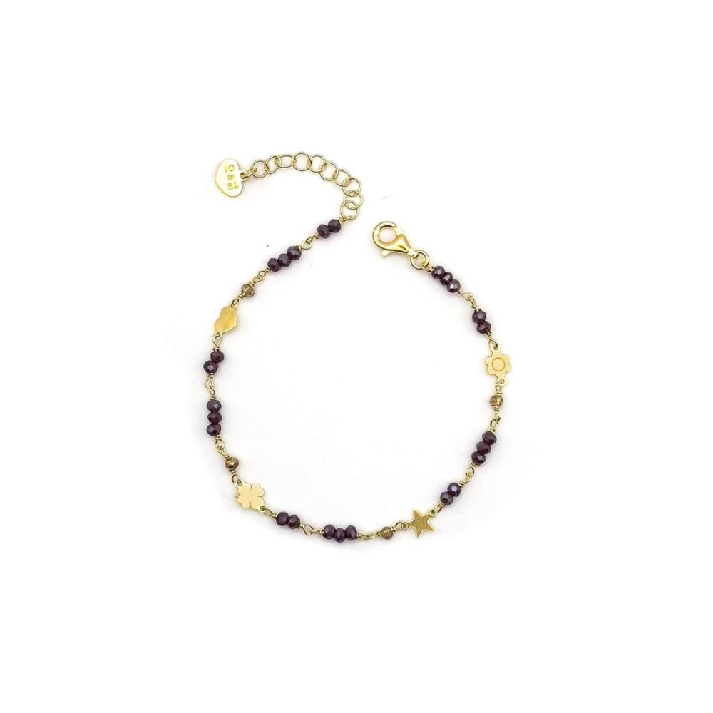  Io & Te Bracciale Argento Gold Cristalli Viola