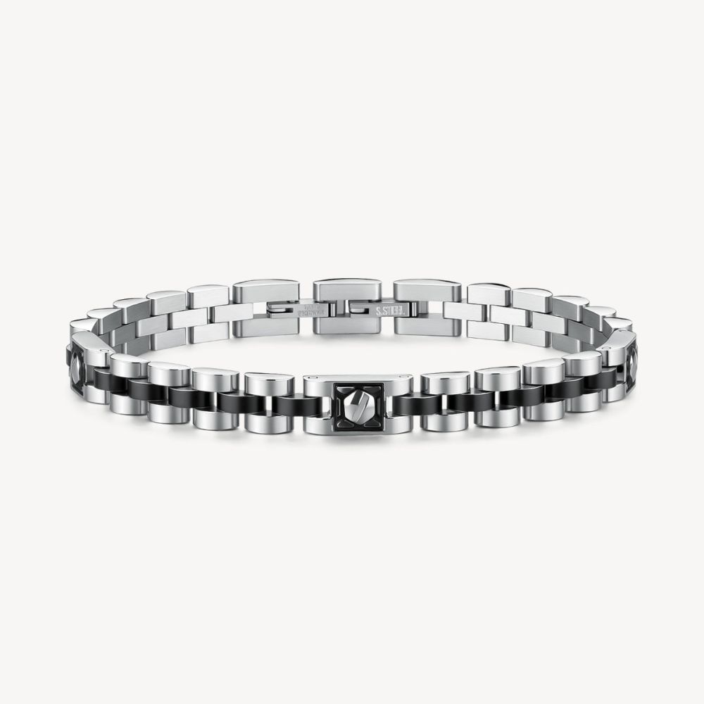 Brosway Bracciale Acciaio Pvd Rutenio Elementi a Vite