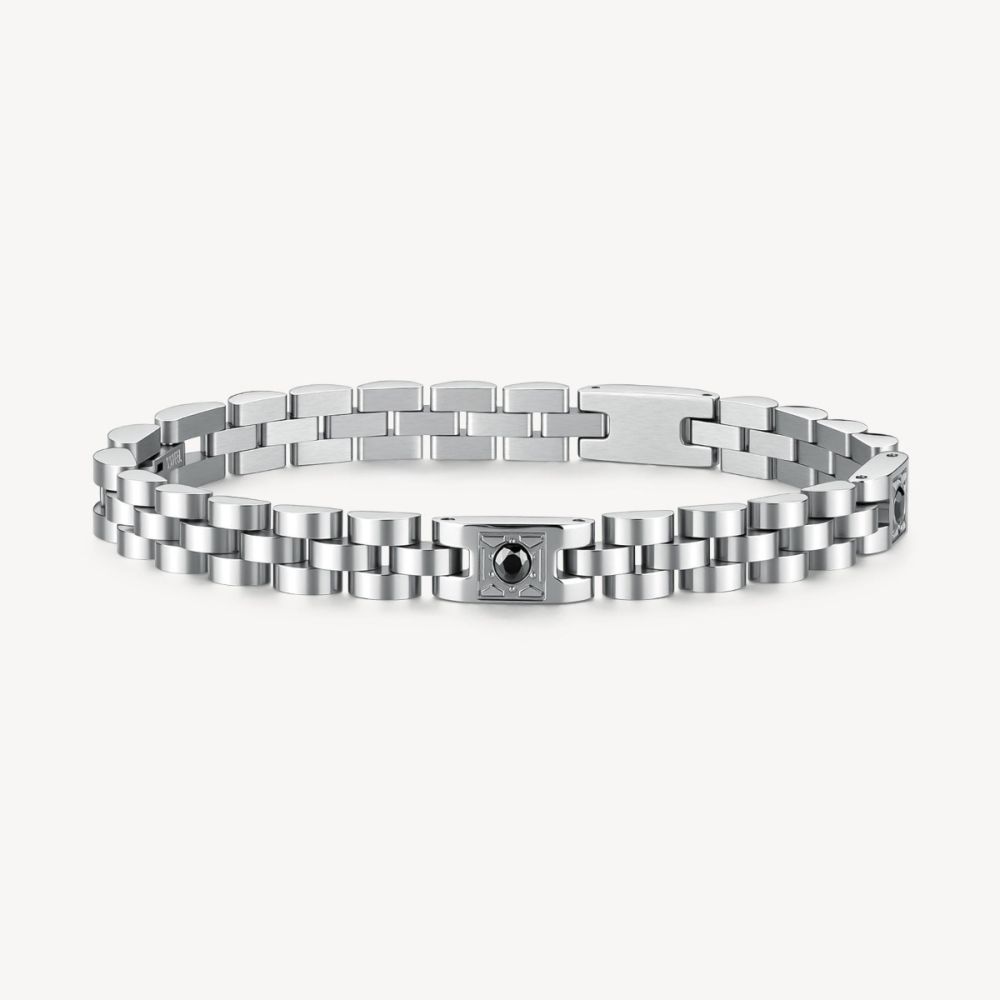 Brosway Bracciale Acciaio con Zirconi Neri