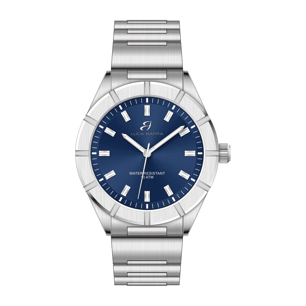 Luca Barra Orologio Solo Tempo Acciaio Quadrante Blu