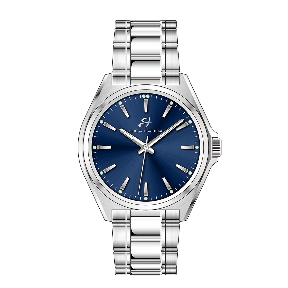 Luca Barra Orologio Solo Tempo Acciaio Quadrante Blu