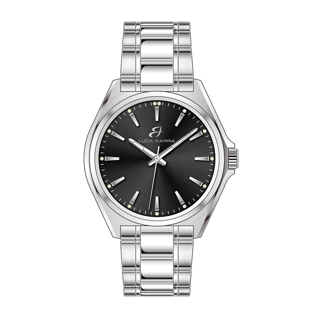 Luca Barra Orologio Solo Tempo Acciaio Quadrante Nero